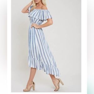 Maxi dress, by Eesome Blue Criminal. Blue & white stripes, size s